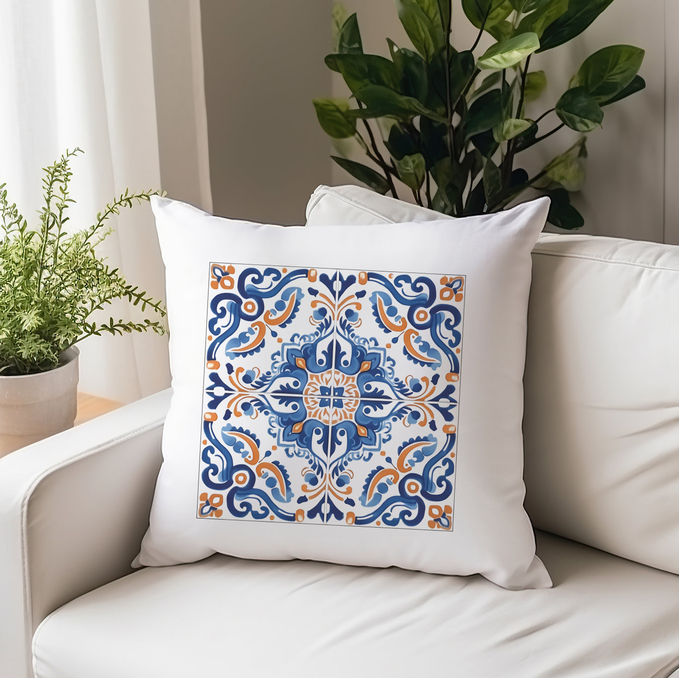 Elegant Portuguese Tile Design Pillow - Bring the Beauty of Portugal Home