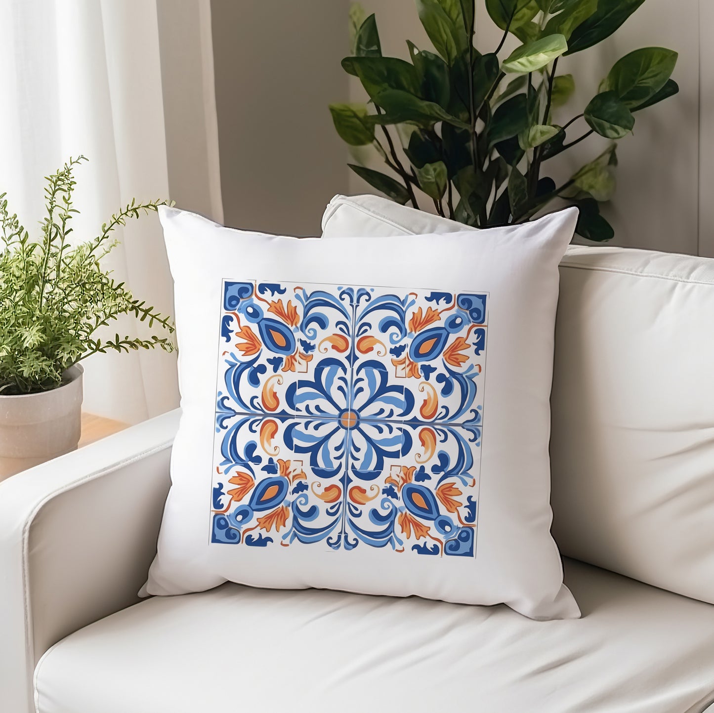 Traditional Portuguese Tile Inspired Pillow - Bring Portugal Home