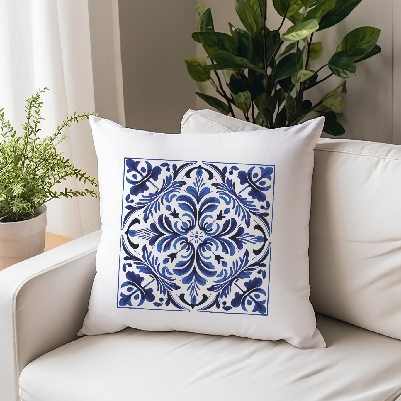 Portuguese Tile Pattern Throw Pillow - Infuse Your Home with Portuguese Culture