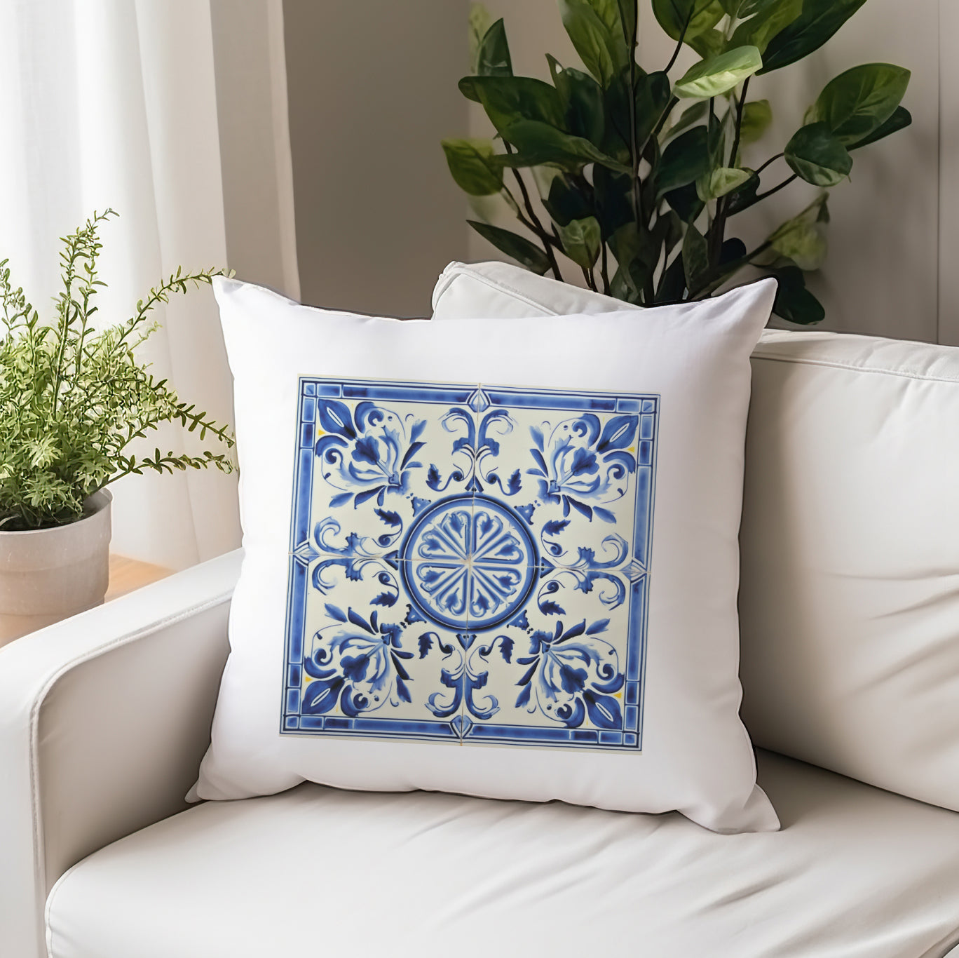 Portuguese Blue Tile Decorative Pillow - Embrace Portuguese Elegance