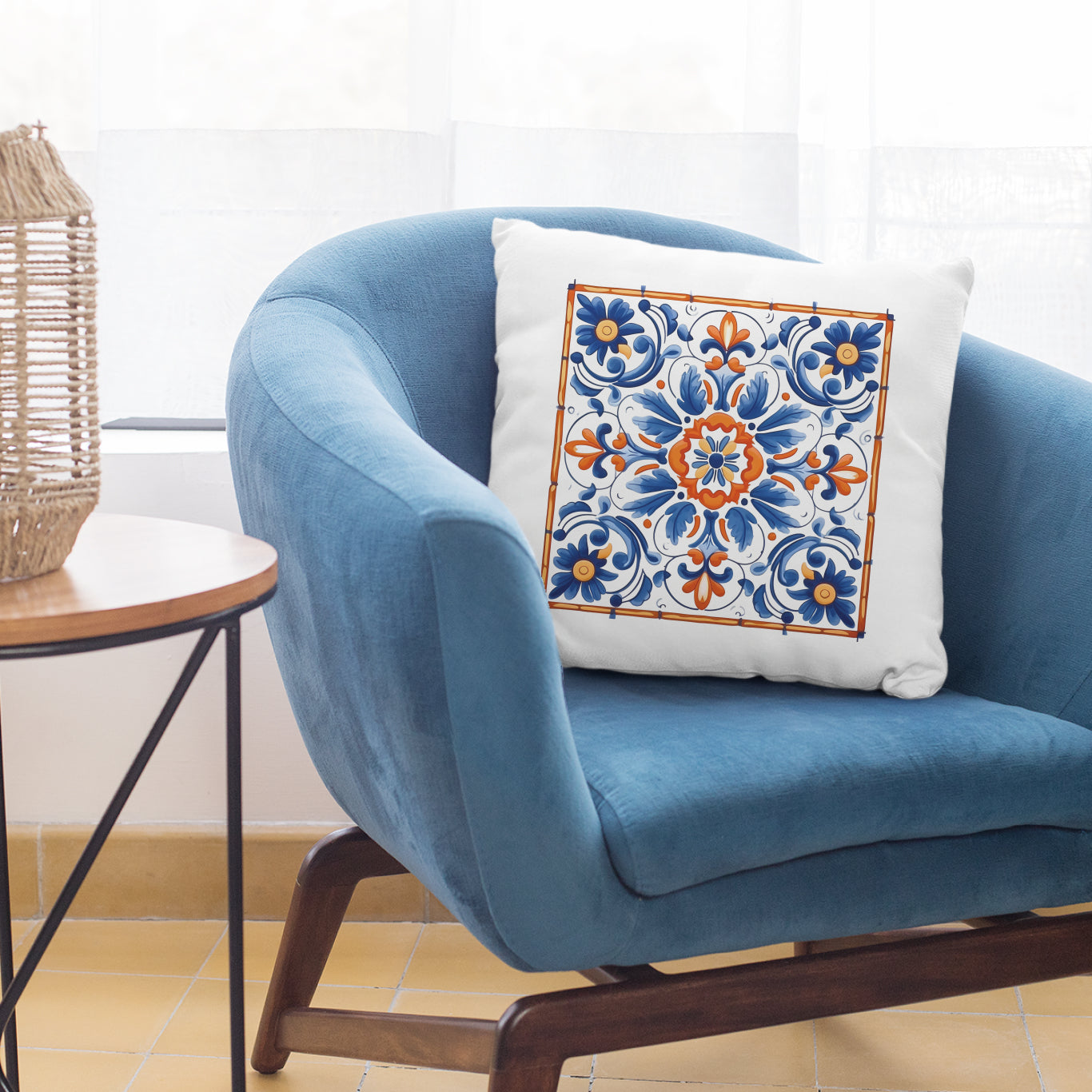 Timeless Tile Design Pillow - Embrace Portuguese Elegance