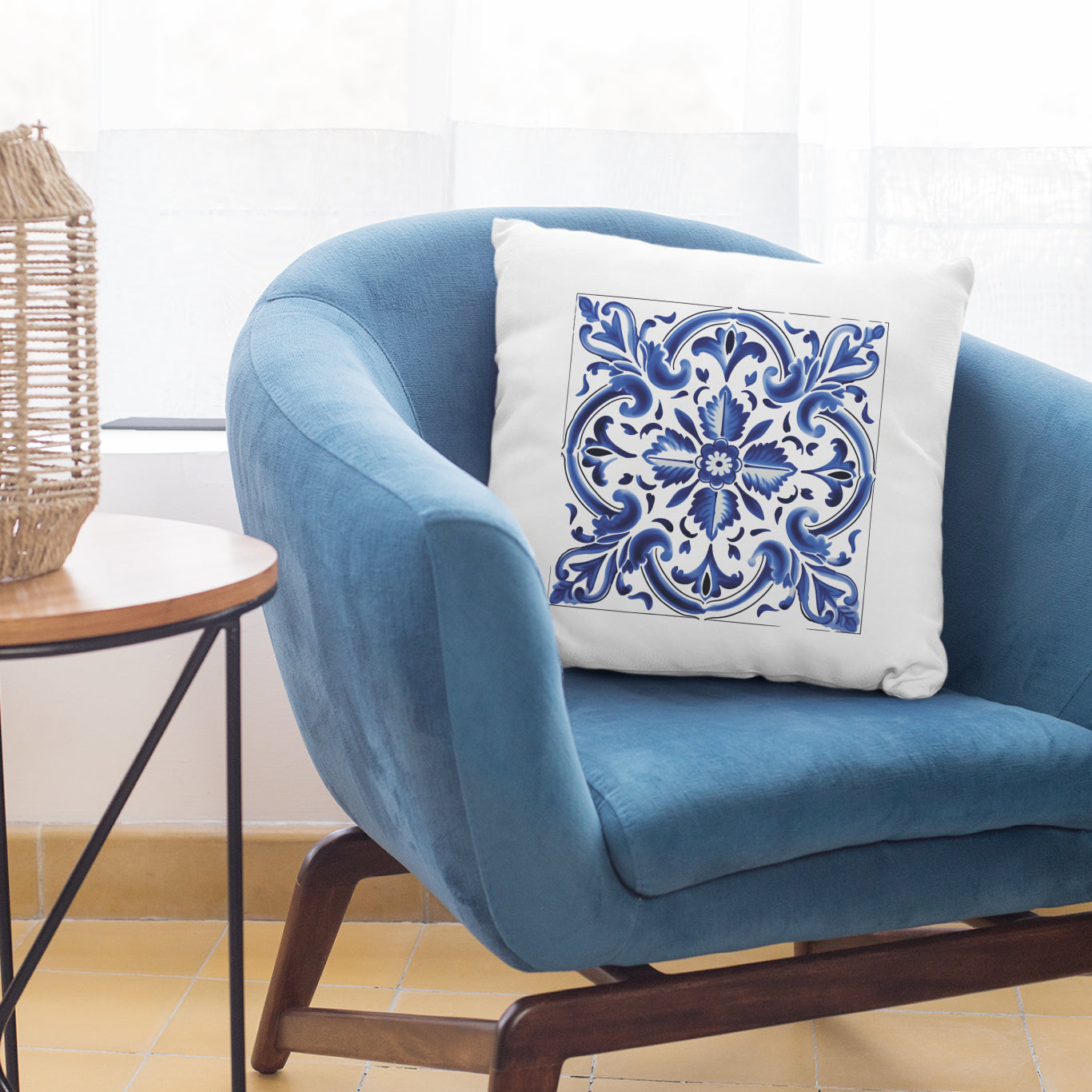 Authentic Traditional Portuguese  Tile Design Pillow - Embrace Portugal’s Timeless Beauty