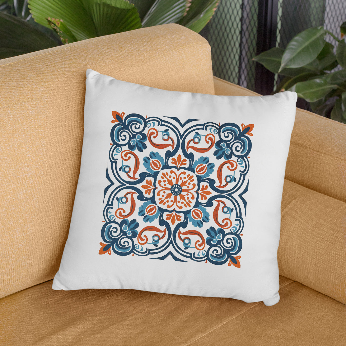 Portuguese Heritage Tile Pillow - Infuse Your Space with Timeless Elegance