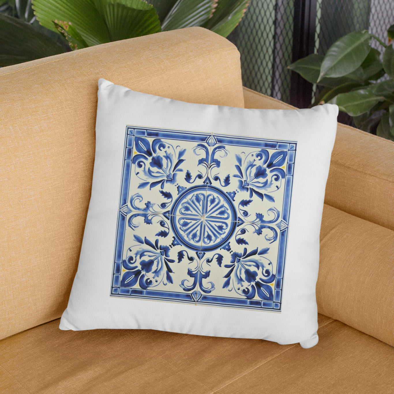 Portuguese Blue Tile Decorative Pillow - Embrace Portuguese Elegance