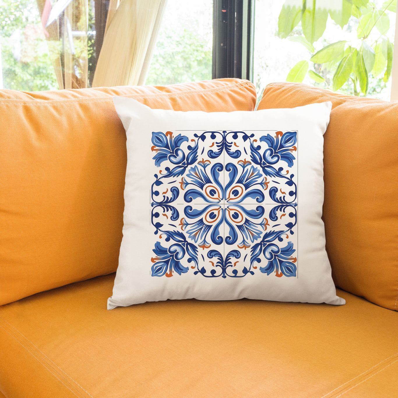 Elegant Portuguese Tile Design Pillow - Bring the Beauty of Portugal Home