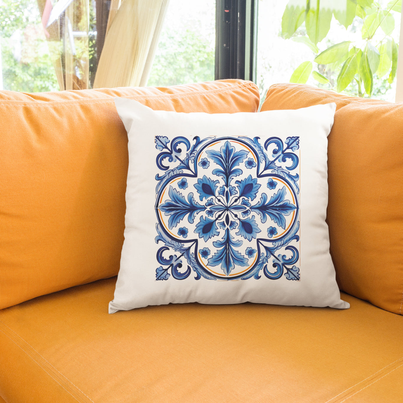 Portuguese Tile Pattern Pillow - Infuse Your Home with Timeless Elegance