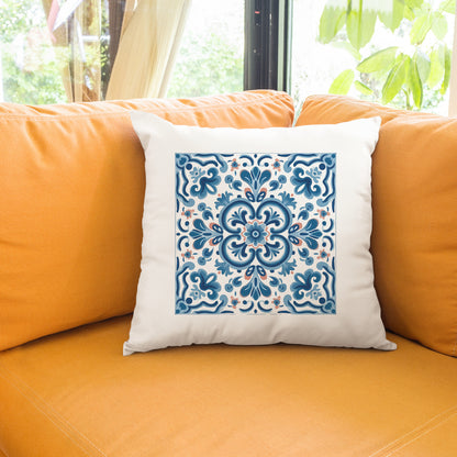 Elegant Tile Pattern Pillow - Portuguese Heritage for Your Home