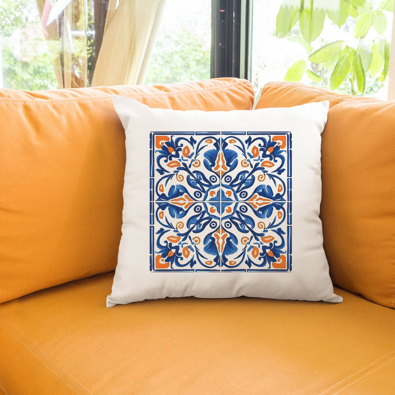 Traditional Portuguese Tile Inspired Pillow - Bring Portugal Home