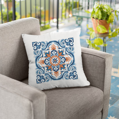 Classic Portuguese Tile Pattern Pillow - Infuse Elegance into Your Home