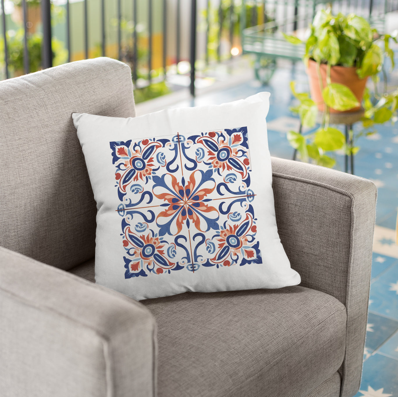 Portuguese Tile Design Pillow - Add a Touch of Portugal to Your Home