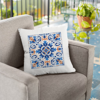 Authentic Tile Pattern Pillow - Portuguese Charm for Your Home