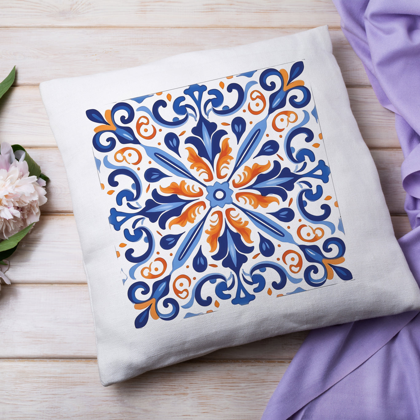 Timeless Tile Design Pillow - Embrace Portuguese Elegance