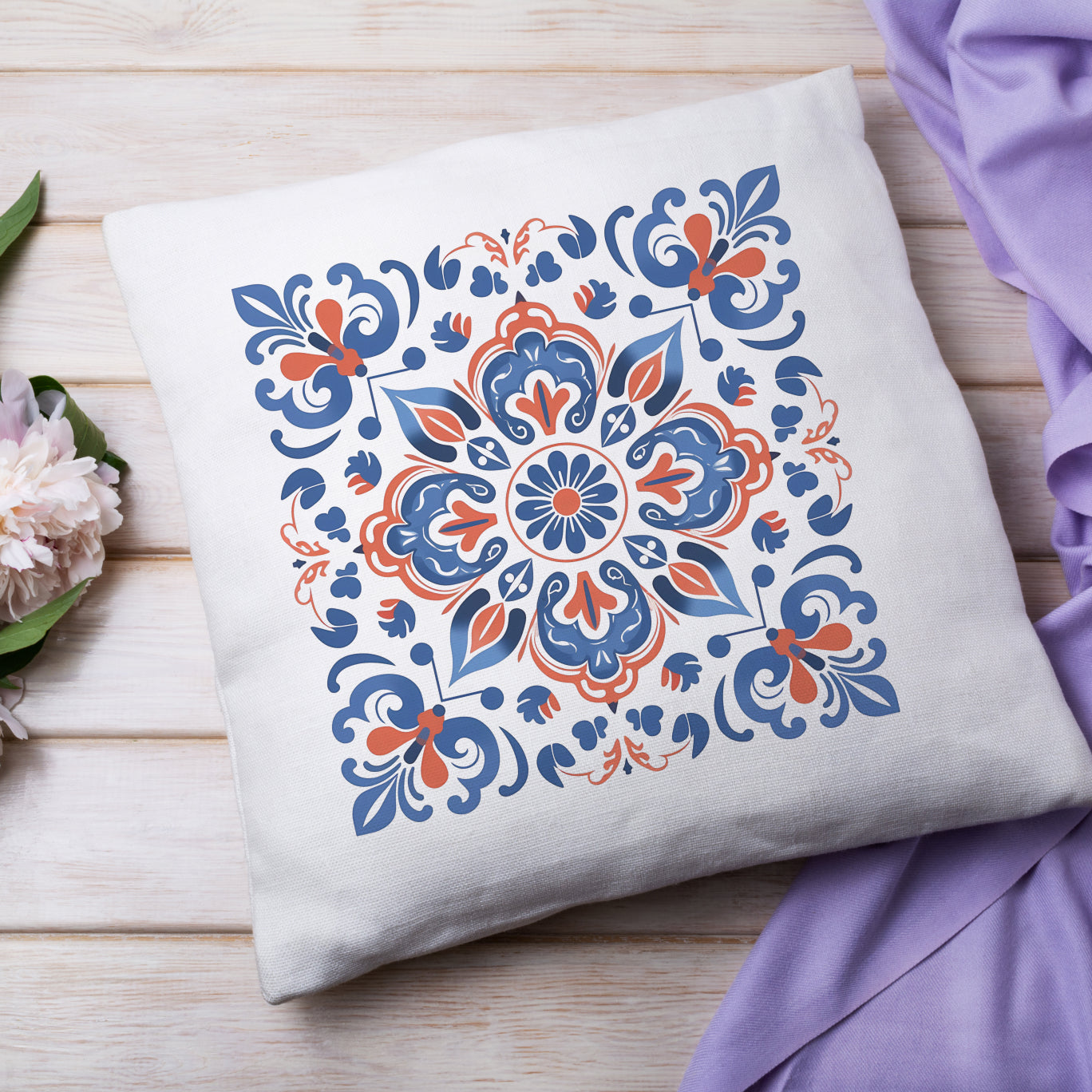 Traditional Portuguese Tile Inspired Pillow - Bring Portugal Home