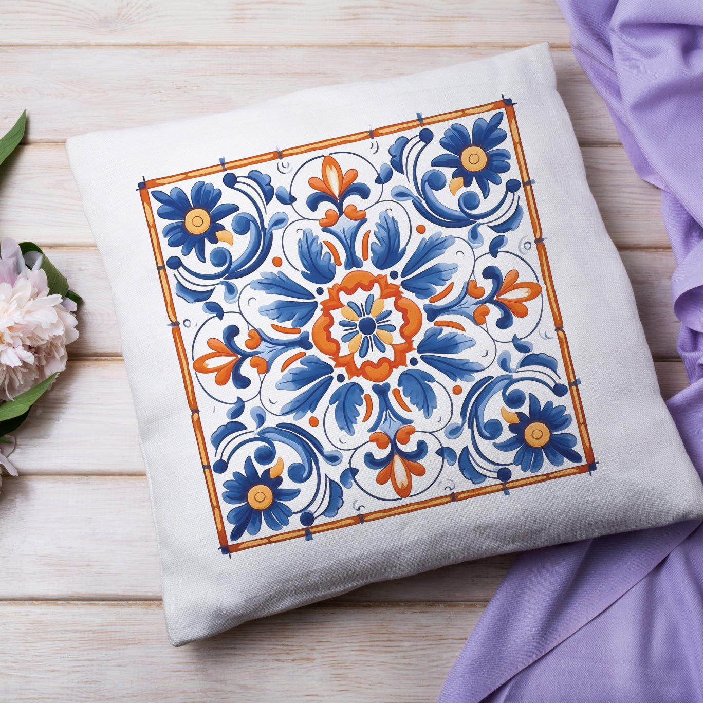 Timeless Tile Design Pillow - Embrace Portuguese Elegance