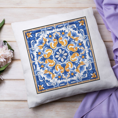 Timeless Tile Design Pillow - Embrace Portuguese Elegance