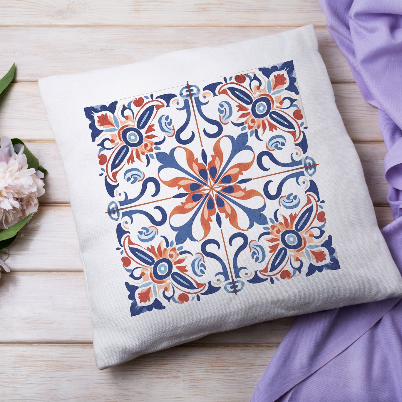 Portuguese Tile Design Pillow - Add a Touch of Portugal to Your Home