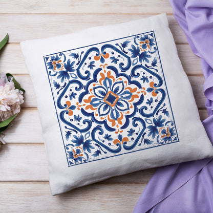 Elegant Portuguese Tile Design Pillow - Bring the Beauty of Portugal Home