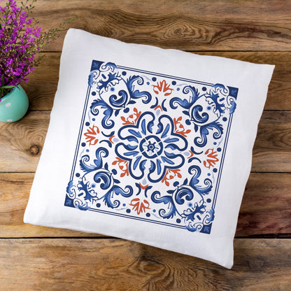 Elegant Tile Pattern Pillow - Portuguese Heritage for Your Home