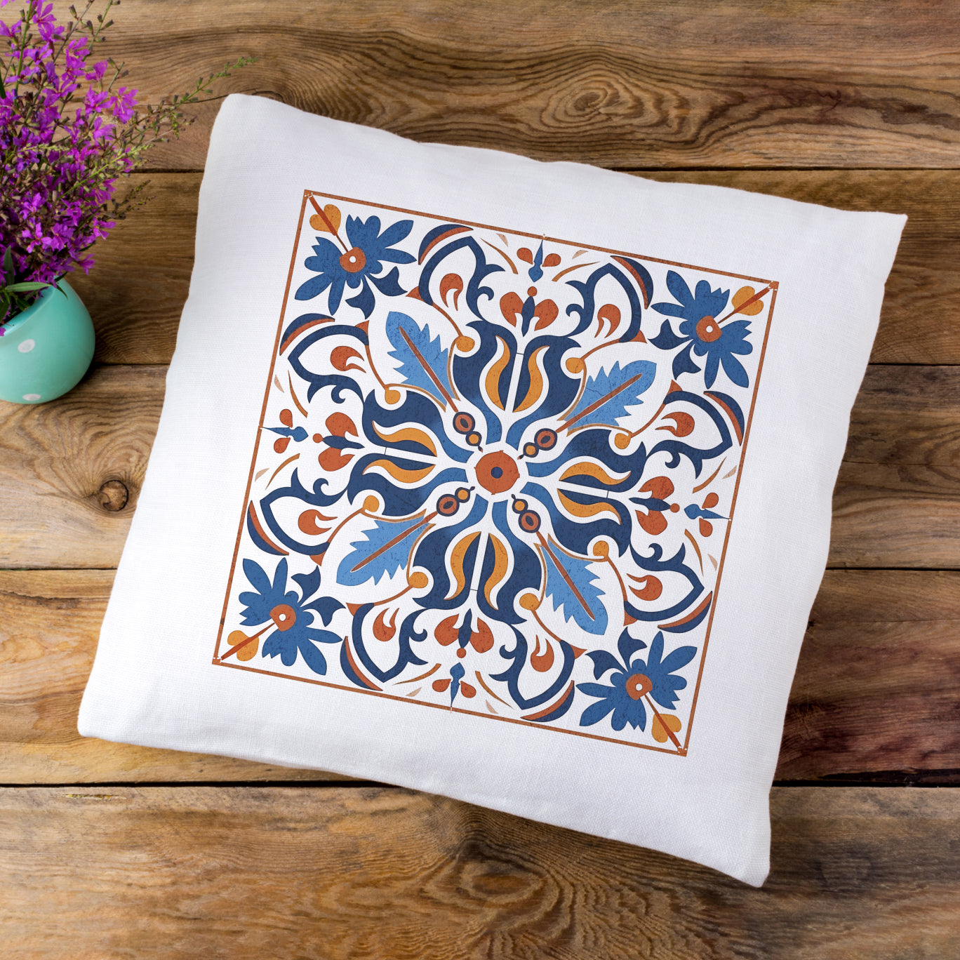 Traditional Portuguese Tile Inspired Pillow - Bring Portugal Home