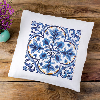 Portuguese Tile Pattern Pillow - Infuse Your Home with Timeless Elegance