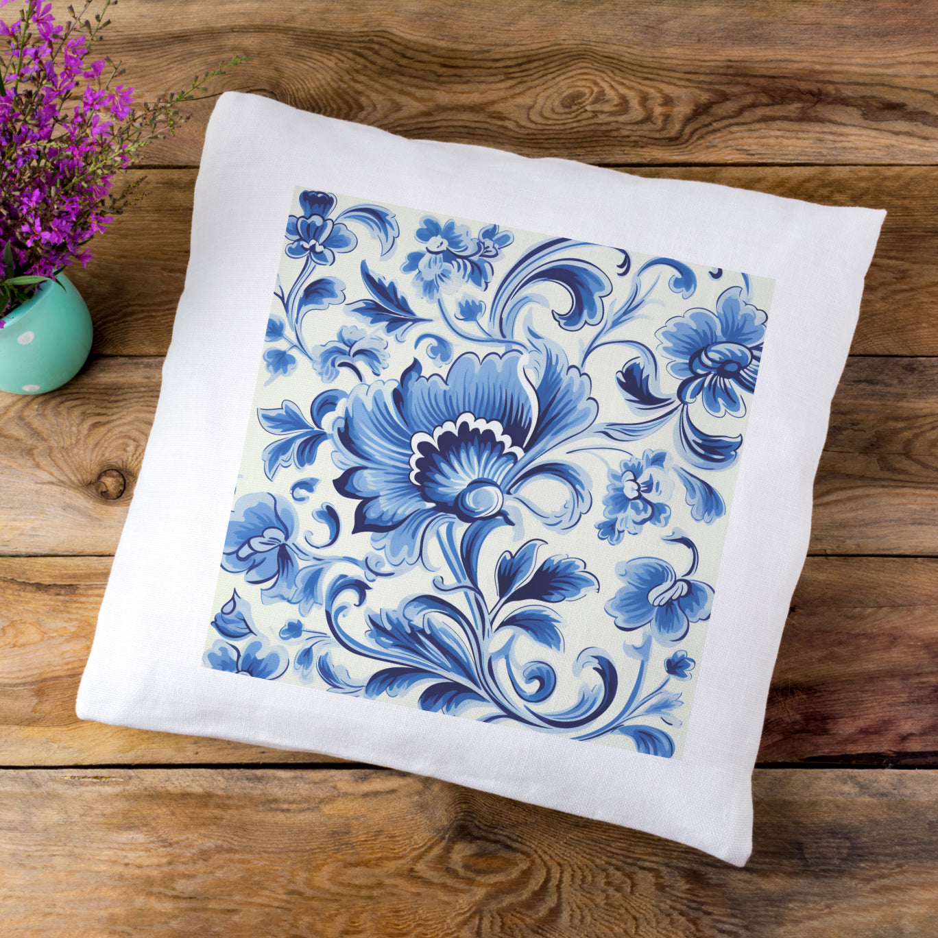 Portuguese Heritage Tile Pillow - Add Cultural Elegance to Your Home