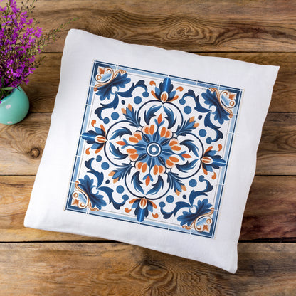 Traditional Portuguese Tile Decorative Pillow - Infuse Your Home with Portuguese Charm