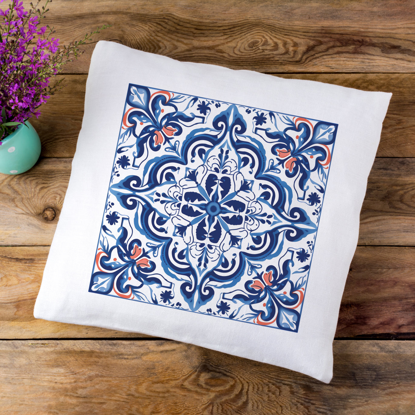 Timeless Tile Design Pillow - Embrace Portuguese Elegance