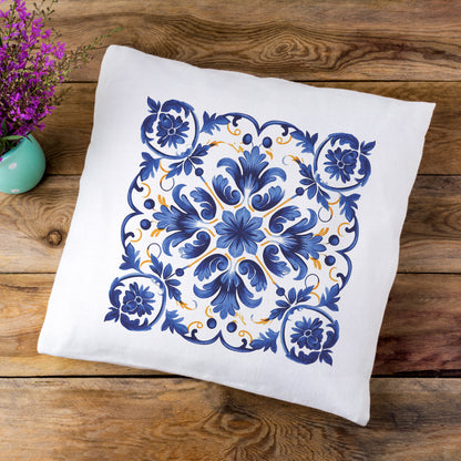 Portuguese Tile Inspired Decorative Pillow - Bring Portuguese Charm Home