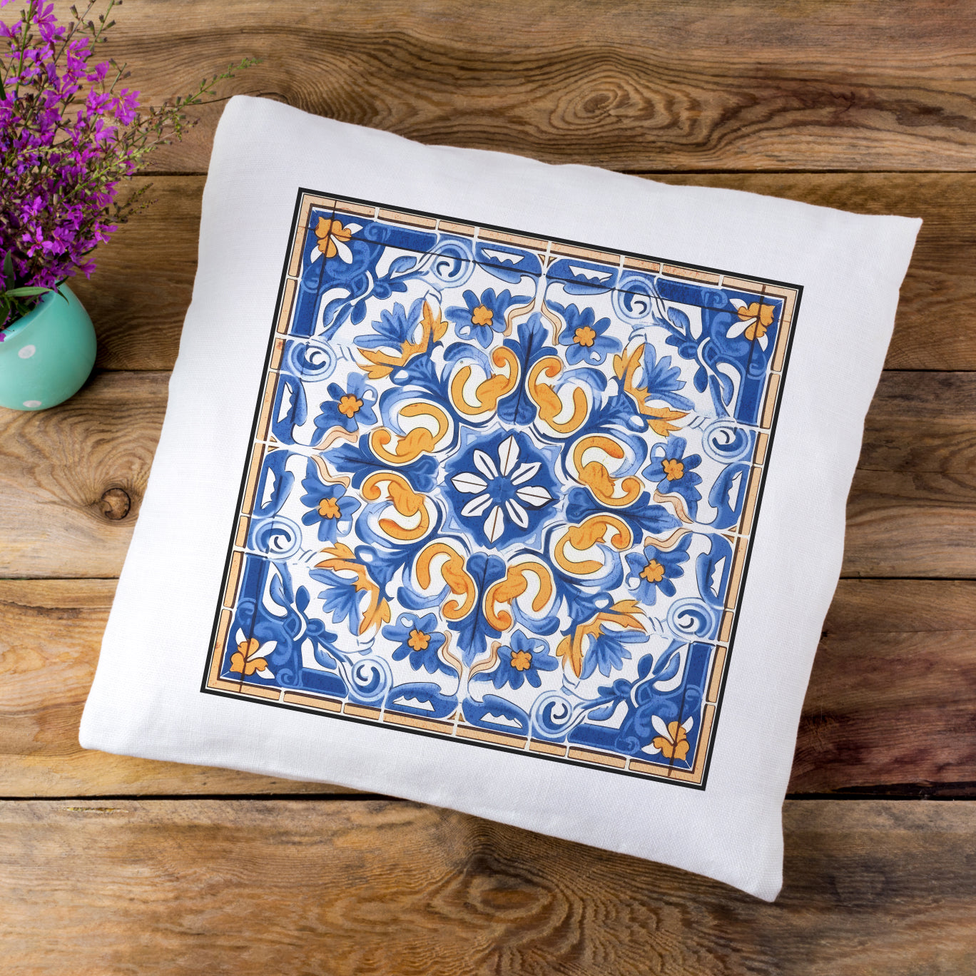 Timeless Tile Design Pillow - Embrace Portuguese Elegance