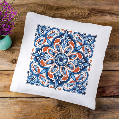 Authentic Tile Pattern Pillow - Bring Portugal's Charm to Your Home