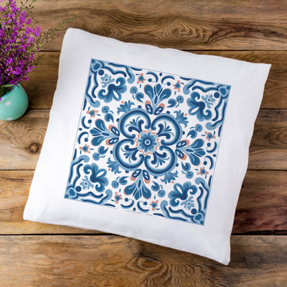 Elegant Tile Pattern Pillow - Portuguese Heritage for Your Home