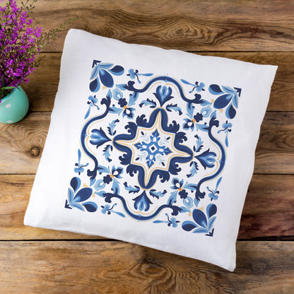 Classic Tile Pattern Pillow - Add a Touch of Portugal to Your Home