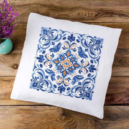 Authentic Portuguese Tile Pattern Pillow - Infuse Your Home with Elegance