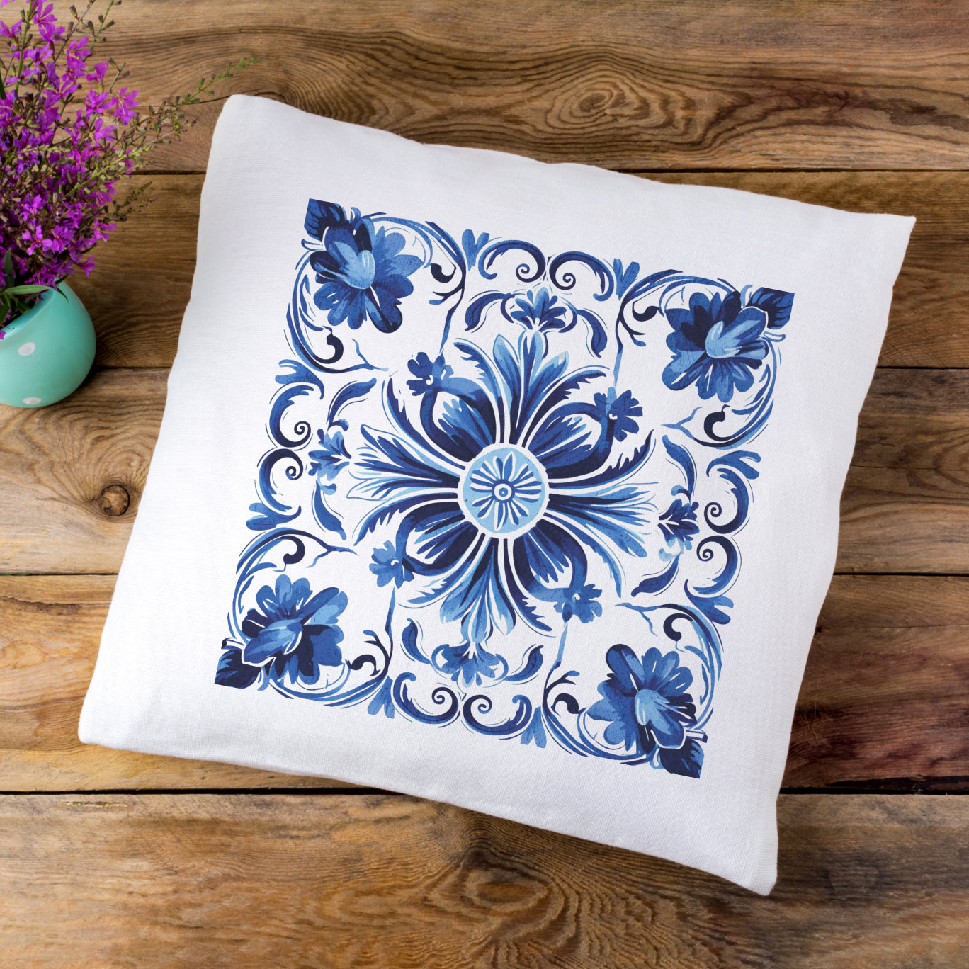 Authentic Traditional Portuguese Tile Pattern Pillow - Bring Portugal’s Artistry Home