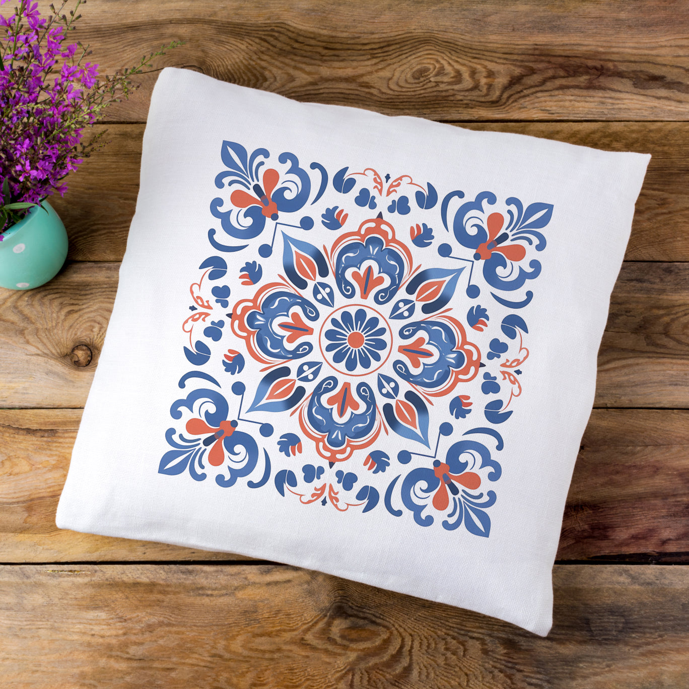 Traditional Portuguese Tile Inspired Pillow - Bring Portugal Home