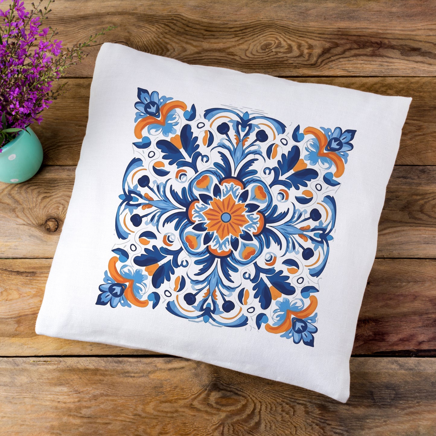 Traditional Portuguese Tile Inspired Pillow - Bring Portugal Home