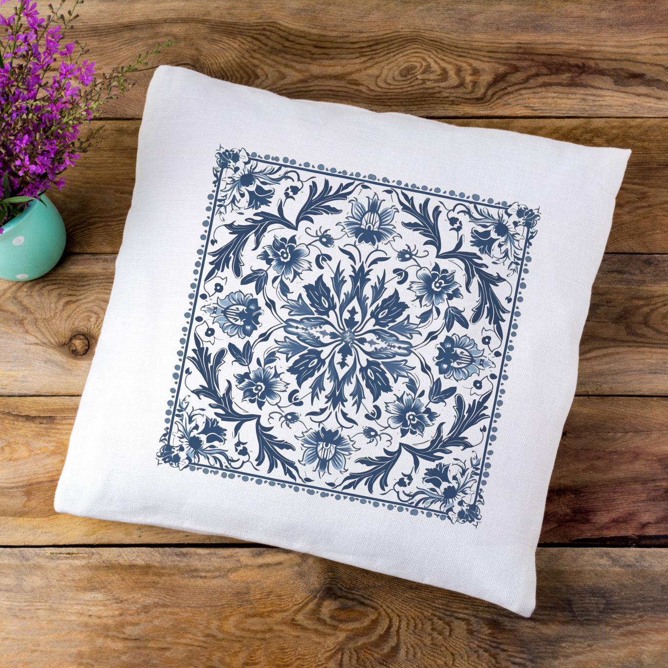 Traditional Portuguese Tile Inspired Pillow - Bring Portugal Home