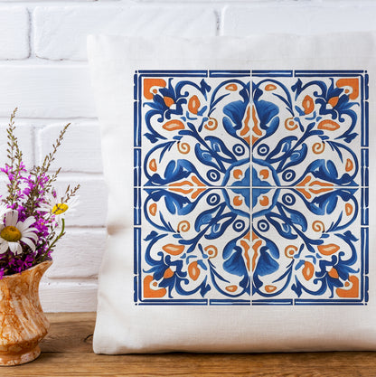 Traditional Portuguese Tile Inspired Pillow - Bring Portugal Home