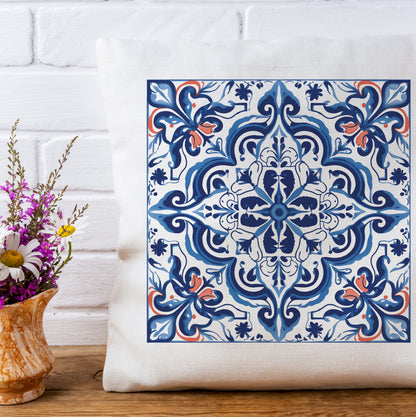 Timeless Tile Design Pillow - Embrace Portuguese Elegance