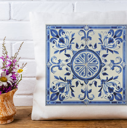 Portuguese Blue Tile Decorative Pillow - Embrace Portuguese Elegance