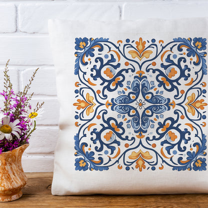 Traditional Portuguese Tile Inspired Pillow - Bring Portugal Home