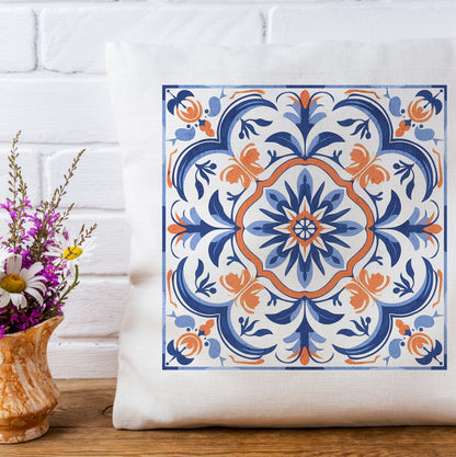 Traditional Portuguese Tile Inspired Pillow - Bring Portugal Home