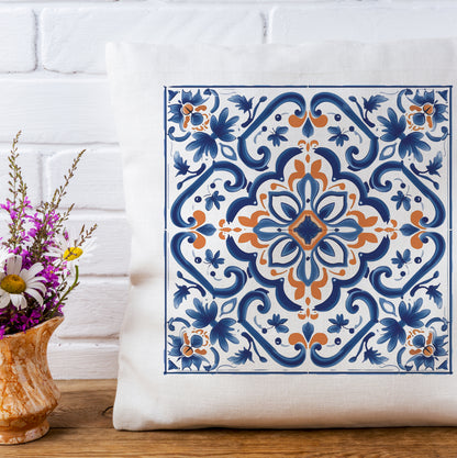 Elegant Portuguese Tile Design Pillow - Bring the Beauty of Portugal Home