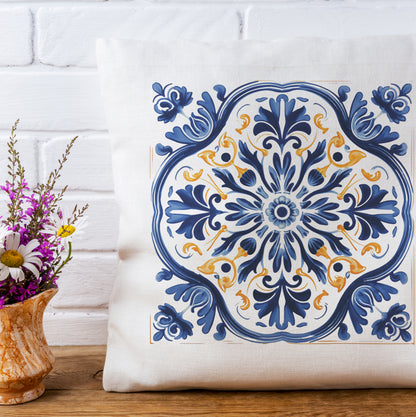 Timeless Traditional Portuguese Tile Design Pillow - Bring the Essence of Portugal Home