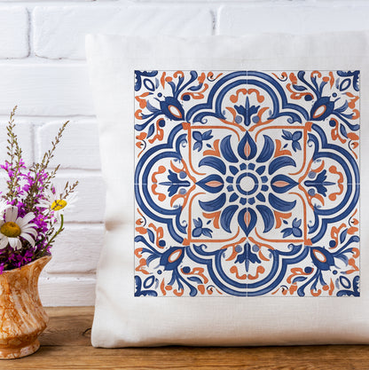 Classic Portuguese Tile Pattern Pillow - Infuse Elegance into Your Home