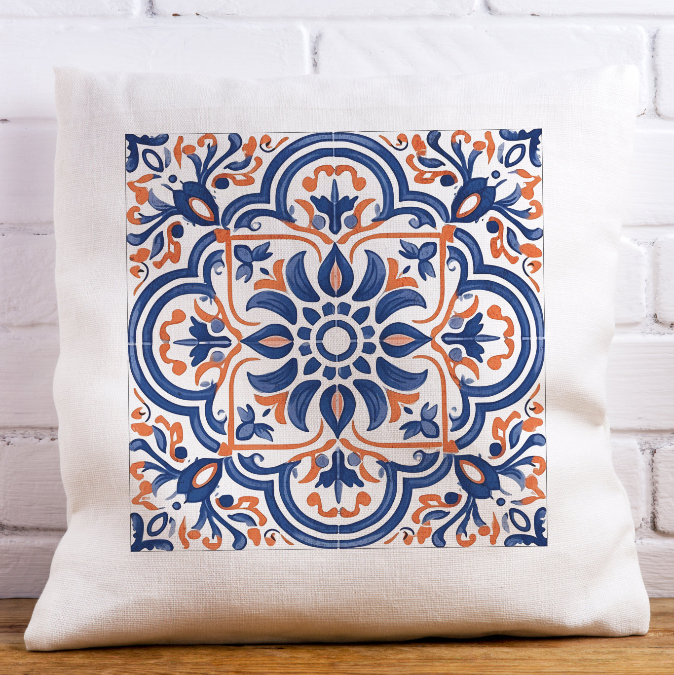 Classic Portuguese Tile Pattern Pillow - Infuse Elegance into Your Home