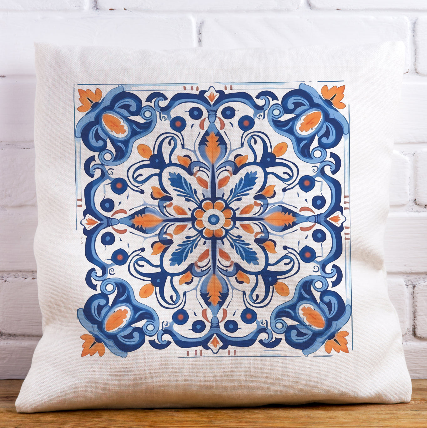 Authentic Tile Pattern Pillow - Bring Portugal's Charm to Your Home