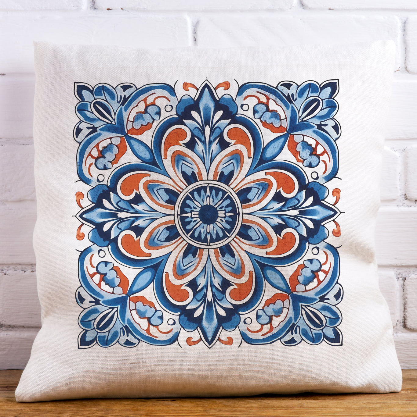 Authentic Tile Pattern Pillow - Bring Portugal's Charm to Your Home