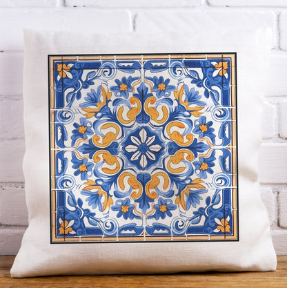 Timeless Tile Design Pillow - Embrace Portuguese Elegance