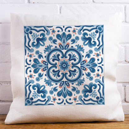 Elegant Tile Pattern Pillow - Portuguese Heritage for Your Home